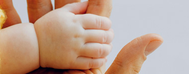 Photo of a baby's hand in an adult's hand